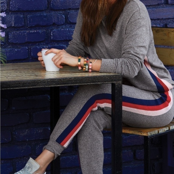 Sundry Side Stripe Jogger Pants Heather Grey Size 0/XS Drawstring - Picture 3 of 11